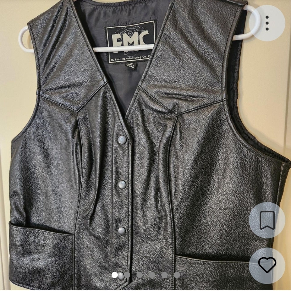 Black Leather Vest by FMC